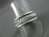 ESTATE WIDE 14K WHITE GOLD FILIGREE ROPE DESIGN MENS WEDDING RING BEAUTIFUL 1210