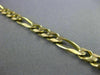 ESTATE LONG 14KT YELLOW GOLD CLASSIC SOLID ITALIAN FIGARO MEN'S BRACELET #19537
