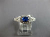 ESTATE .93CT DIAMOND & AAA SAPPHIRE 18KT WHITE GOLD OVAL & ROUND ENGAGEMENT RING