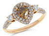 1.29CT WHITE & FANCY YELLOW DIAMOND 18KT ROSE GOLD PEAR SHAPE ENGAGEMENT RING