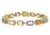LARGE 34.92CT DIAMOND & AAA MULTI COLOR SAPPHIRE 18K YELLOW GOLD TENNIS BRACELET