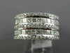 ESTATE LARGE 2.49CT DIAMOND 14K WHITE GOLD 3D MULTI ROW WEDDING ANNIVERSARY RING