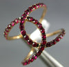 ESTATE WIDE .82CT AAA RUBY 18KT ROSE GOLD 3D LOVE KNOT FUN RING