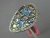 ESTATE 1.68CT DIAMOND & AAA EXTRA FACET MULTI GEM 14KT WHITE GOLD 3D OVAL RING