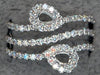 ESTATE WIDE .88CT DIAMOND 18KT WHITE GOLD 3D MULTI ROW DOUBLE TEAR DROP FUN RING