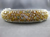 GIA LARGE 8.39CT INTENSE MULTI COLOR DIAMOND 18KT 2 TONE GOLD 3D BANGLE BRACELET
