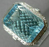 EXTRA LARGE 21.26CT DIAMOND & AAA BLUE TOPAZ 18KT WHITE GOLD 3D ENGAGEMENT RING