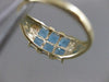 ESTATE 2CTW SQUARE BLUE TOPAZ YELLOW GOLD SQUARE FLOWER RING #20326