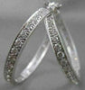 ESTATE 3.50CT DIAMOND HOOP INSIDE OUT 18K WHITE GOLD 33MM FILIGRE EARRINGS 20167
