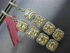LARGE 7.15CT WHITE & FANCY YELLOW DIAMOND 18KT TWO TONE GOLD 3D HANGING EARRINGS