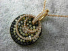 LARGE 1.87CT FANCY COLOR DIAMOND 18KT ROSE & BLACK GOLD 3D PAVE CIRCULAR PENDANT