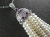 1.48CT DIAMOND & AAA RUBY & SOUTH SEA PEARL 18KT WHITE GOLD CHANDELIER NECKLACE