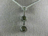 ESTATE .68CT DIAMOND 14K WHITE GOLD 3D 3 STONE PAST PRESENT FUTURE PENDANT #9508