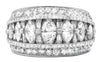 4.25CT DIAMOND PLATINUM ROUND & MARQUISE GRADUATING MULTI ROW ANNIVERSARY RING