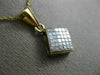 ESTATE .75CT DIAMOND 14KT YELLOW GOLD 3D INVISIBLE SQUARE PENDANT & CHAIN #17373