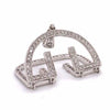 ESTATE .71CT DIAMOND 18KT WHITE GOLD DOUBLE BAR SEMI CIRCULAR FLEXIBLE PENDANT