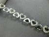 ANTIQUE 1.0CT DIAMOND 14KT WHITE GOLD 3D CLASSIC OPEN HEART LOVE BRACELET #17775