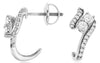 .50CT DIAMOND 14KT WHITE GOLD 2 STONE DIAGONAL UMBRELLA SCREWBACK LOVE EARRINGS
