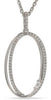 ESTATE 0.2CT DIAMOND 14KT WHITE GOLD 3D DOUBLE OVAL LOVE KNOT FLOATING PENDANT