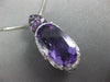 6.64CT DIAMOND & AAA AMETHYST 14KT WHITE GOLD OVAL & ROUND FUN FLOATING PENDANT