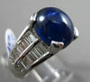 ESTATE EXTRA LARGE 7.26CT DIAMOND & AAA SAPPHIRE 18KT WHITE GOLD ENGAGEMENT RING