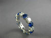 ESTATE WIDE 3.85CT DIAMOND & AAA SAPPHIRE 14KT WHITE GOLD ANNIVERSARY RING 26068