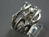 ESTATE LARGE .43CT DIAMOND 14KT WHITE GOLD 3D ETOILE CRISS CROSS FUN RING