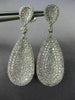 ESTATE LARGE 2.30CT DIAMOND 18K WHITE GOLD 3D CLASSIC TEAR DROP HANGING EARRINGS