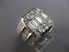 EXTRA LARGE 4.37CT DIAMOND 18KT WHITE GOLD ROUND & BAGUETTE SQUARE UNISEX RING