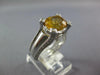 ESTATE LARGE 3.32CT DIAMOND & AAA CITRINE 18KT WHITE GOLD OVAL & ROUND FUN RING