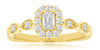 .50CT DIAMOND 14KT YELLOW GOLD ROUND & BAGUETTE SQUARE FILIGREE FRIENDSHIP RING