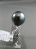 ESTATE .28CT DIAMOND 14KT WHITE GOLD 3D AAA TAHITIAN PEARL CRISS CROSS LOVE RING