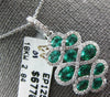 LARGE 2.12CT DIAMOND & AAA EMERALD 18KT WHITE GOLD OVAL INFINITY JOURNEY PENDANT