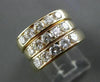 ESTATE WIDE 1.50CT DIAMOND 14K YELLOW GOLD 3 ROW WEDDING ANNIVERSARY RING #21688