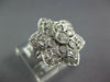 ESTATE .53CT DIAMOND 14K 2 TONE GOLD 3D FLOWER CLUSTER HALO FRIENDSHIP LOVE RING