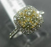 ESTATE .79CT WHITE & FANCY YELLOW DIAMOND 14K TWO TONE 3D GOLD PROMISE LOVE RING