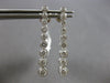 LARGE 1.0CT DIAMOND 14KT WHITE GOLD JOURNEY BEZEL BAR SCREWBACK HANGING EARRINGS