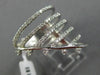 ESTATE LARGE .33CT DIAMOND 14KT WHITE GOLD 3D MULTI ROW ETOILE TRIANGULAR RING