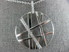 ESTATE LARGE .25CT DIAMOND 18KT WHITE GOLD 3D CIRCULAR CRISS CROSS WEB PENDANT