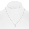 ESTATE .09CT DIAMOND & AAA SAPPHIRE 14K WHITE GOLD CHAMSA LUCKY FLOATING PENDANT