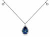 ESTATE .87CT DIAMOND & AAA TANZANITE 14K WHITE GOLD 3D TEAR DROP LARIAT NECKLACE