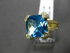 ESTATE LARGE 6.54CT DIAMOND & AAA EXTRA FACET BLUE TOPAZ 14K YELLOW GOLD 3D RING