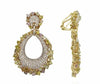 EXTRA LARGE 13.81CT MULTI COLOR DIAMOND 18KT YELLOW ROSE GOLD TEAR DROP EARRINGS