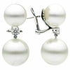 EXTRA LARGE .62CT DIAMOND & AAA SOUTH SEA PEARL 18KT WHITE GOLD HANGING EARRINGS