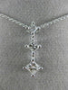 ESTATE LARGE .63CT PRINCESS CUT DIAMOND 14KT WHITE GOLD 3 STONE PENDANT #16731