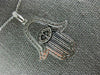 LARGE 1.03CT DIAMOND 14KT WHITE GOLD HAMSA LUCKY PENDANT #22067