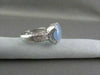 ANTIQUE WIDE 5.20CT DIAMOND & AAA BLUE QUARTZ 14KT WHITE GOLD FILIGREE FUN RING