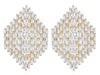 LARGE 1.48CT DIAMOND 14KT YELLOW GOLD BAGUETTE HEXAGON CLIP ON HANGING EARRINGS