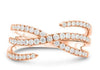 WIDE .48CT DIAMOND 14KT ROSE GOLD 3D MULTI ROW CRISS CROSS INFINITY LOVE RING