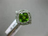 WIDE 2.34CT DIAMOND & AAA PERIDOT 14K WHITE GOLD SQUARE FILIGREE ETOILE FUN RING